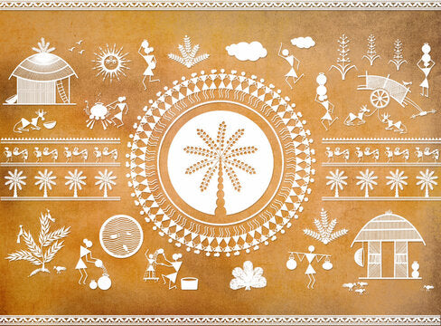 Rhythms of the Village-Warli painting
