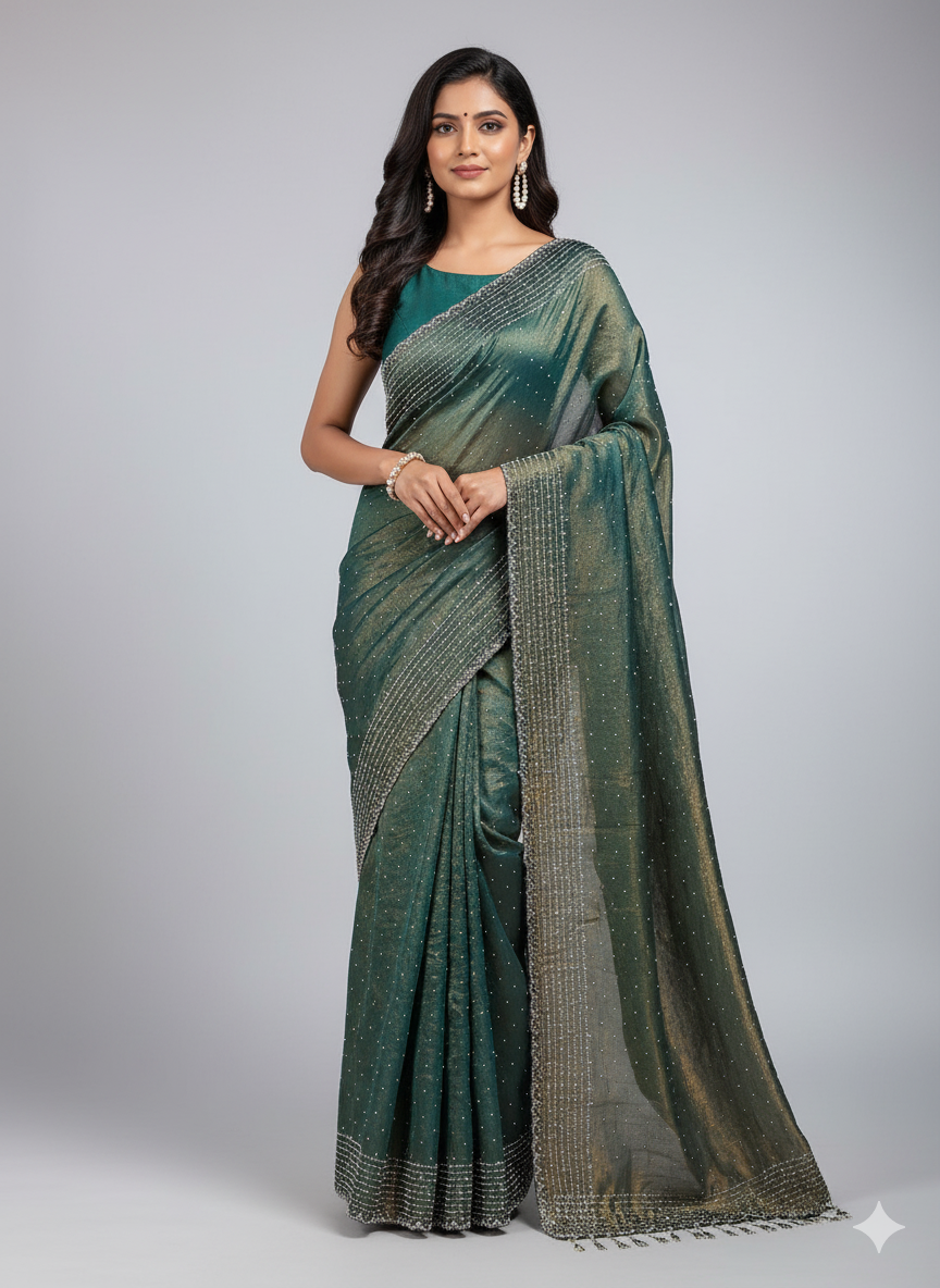 Emerald Saree-Deep Teal