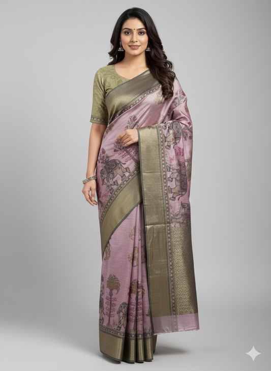 Silk with cotton blended saree